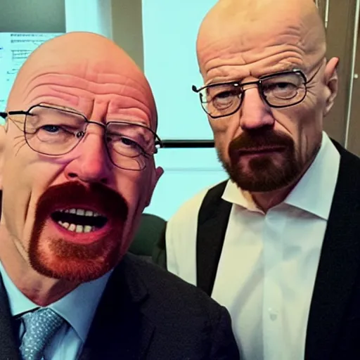 Image similar to Walter White selfie with Boris Johnson