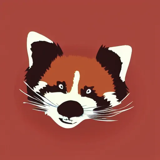 Prompt: a cute red panda sleeping, digital art, 2d vector image