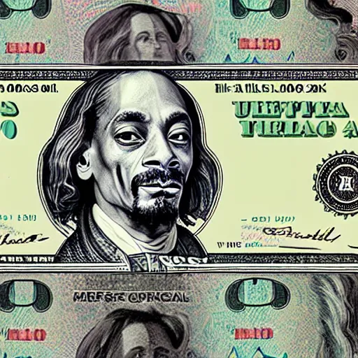 Prompt: a $ 1 0 0 0 us bill featuring snoop dogg