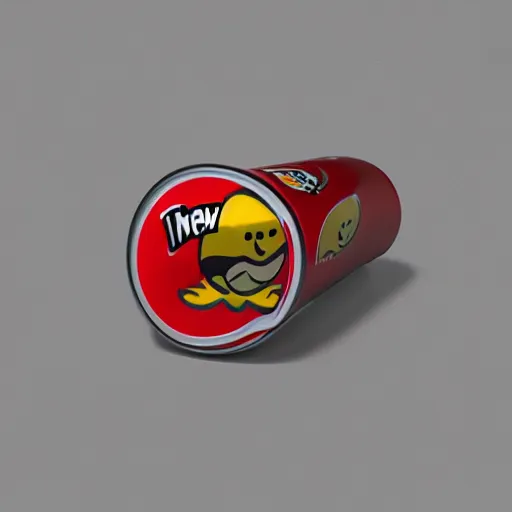 Image similar to the new futuristic Pringles logo, 3d render