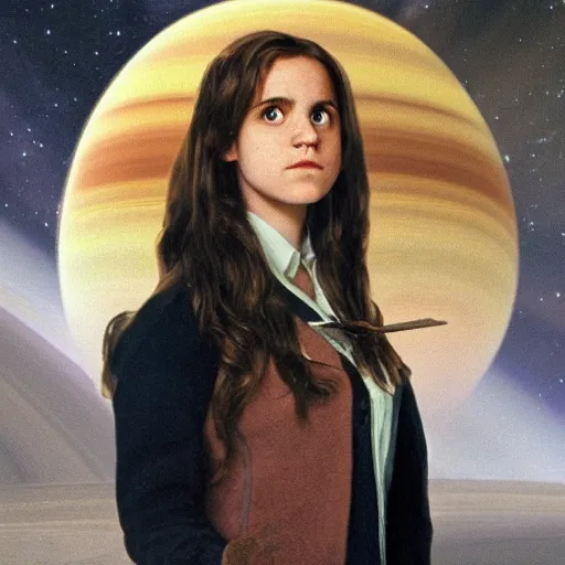 Prompt: Hermione eating Saturn