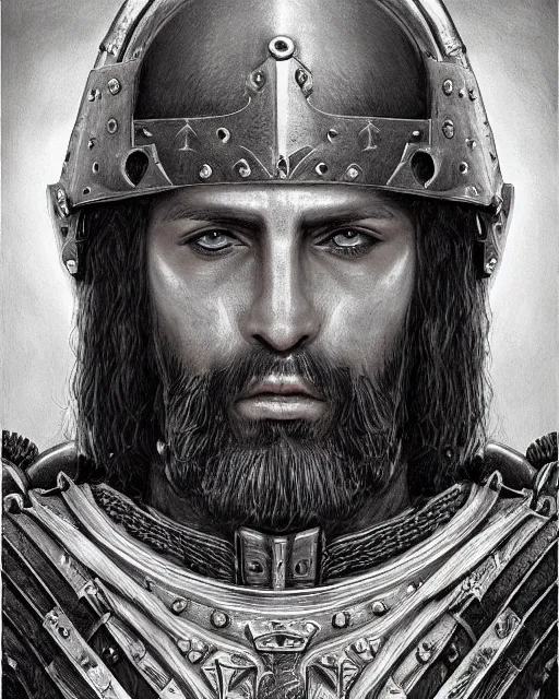 Image similar to ultrarealistic illustration of spanish conquistador, symmetrical, by daniel zrom and nicola saviori