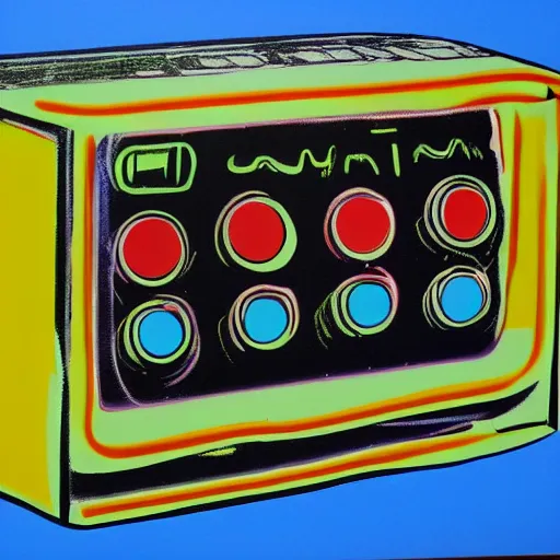 Image similar to original Warhol pop art painting of the WinAmp MP3 Player - 1960 Paint on Canvas