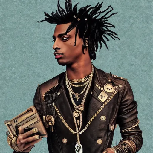 Image similar to playboi carti steampunk style digital art 4 k detailed super realistic