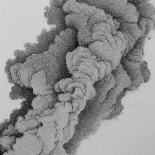 Image similar to grand covered in epic smoke, pen drawing