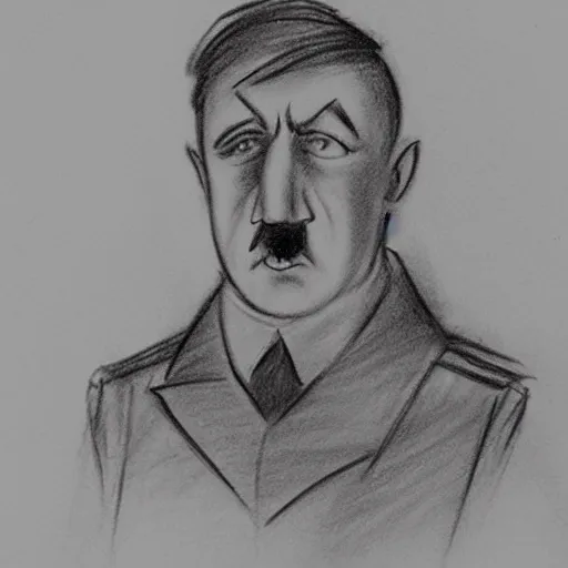 Image similar to milt kahl pencil sketch of adolf hitler