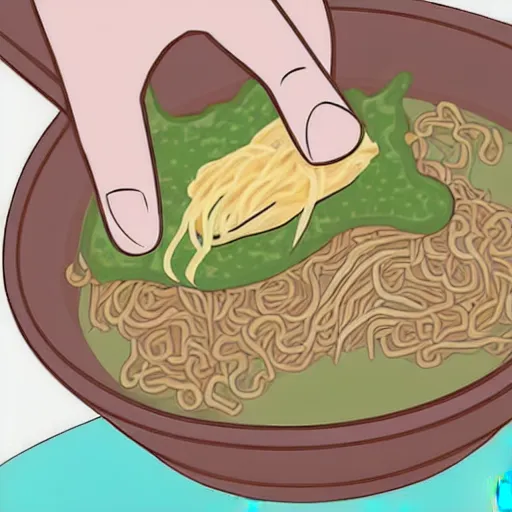 Image similar to wikihow illustration how to put ramen in your shoe