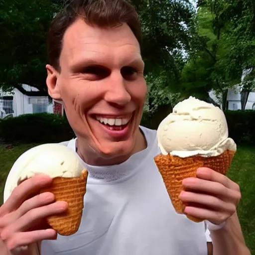 Image similar to jerma 9 8 5 made out of ice cream, high defintion