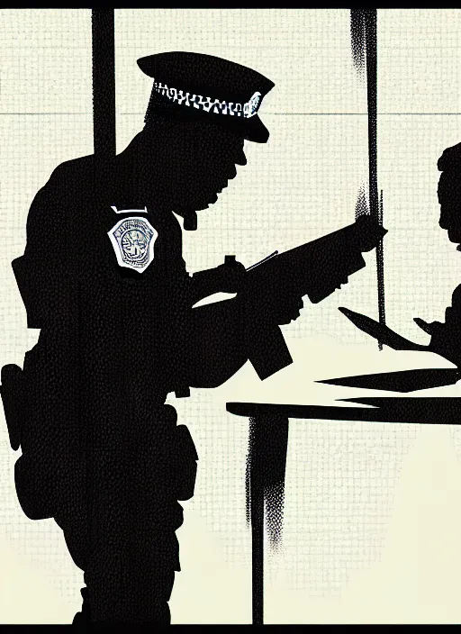 Image similar to police interrogation, digital art