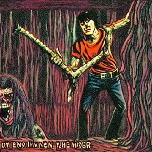 Prompt: evil dead 16 bit,