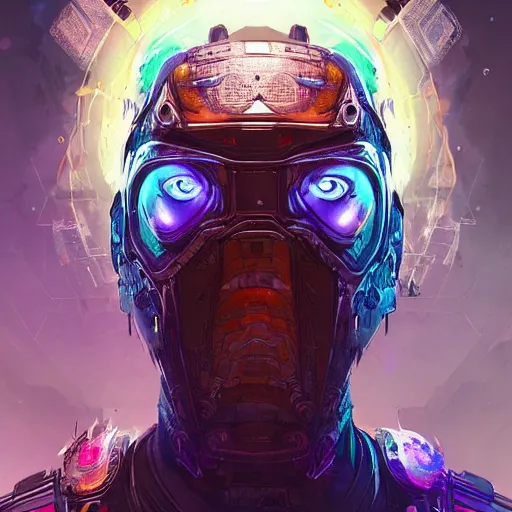 Image similar to sovereign souls, Apex Legends character digital illustration portrait design, by android jones and greg rutkowski in a cyberpunk voodoo style, retrowave color scheme, detailed, cinematic lighting, wide angle action dynamic portrait