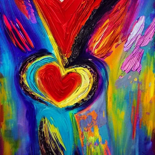 Prompt: abstract artwork describing the feeling of love, happiness, and feeling good, beautiful painting