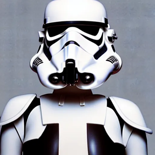 Image similar to natalie portman as a stormtrooper, taking her helmet off, not wearing a helmet, without a helmet on, by cameldeath