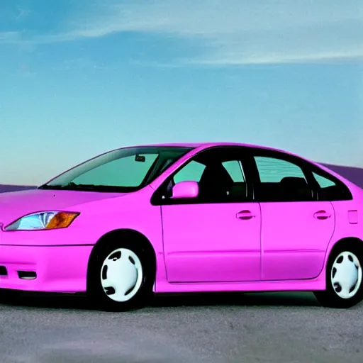 Prompt: 9 0 s 2 0 0 9 toyota prius vaporwave