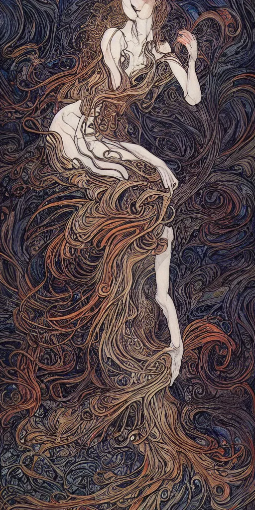 Image similar to erupting patterns of my mind swirling into the void by rebecca guay