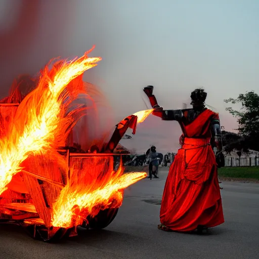 Prompt: chariot of fire, a chariot made of fire, DSLR PHOTOGRAPHY