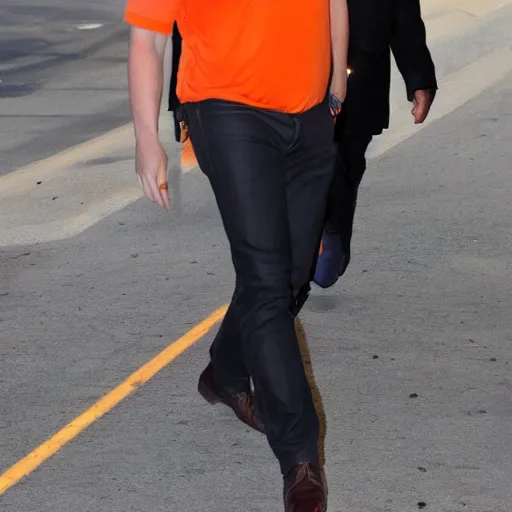 Prompt: elon musk wearing orange face