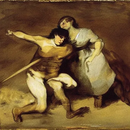 Image similar to a painting francisco goya did when he was deeply schizophrenic