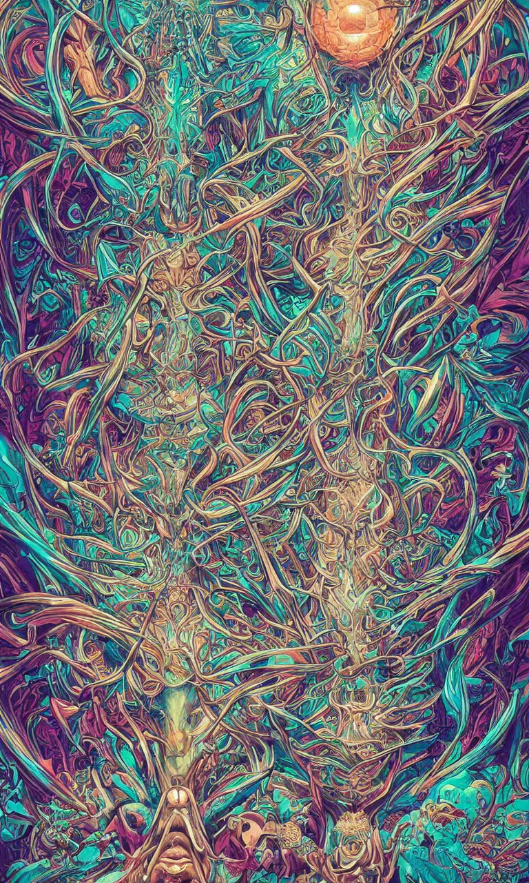 Image similar to android jones alex grey alex grey mark cooper artgerm artstation award winning photorealistic detailed hypervivid intense fantasy concept art, hypervivid intense mcbess, the sea by dan mumford