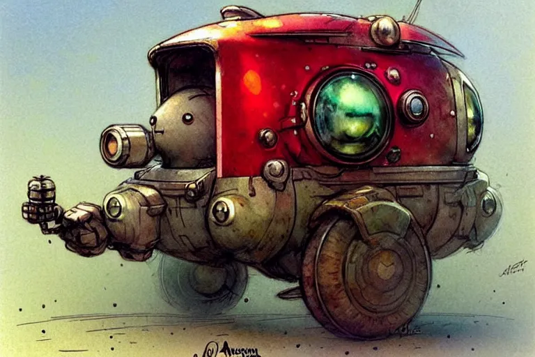 Image similar to adventurer ( ( ( ( ( 1 9 5 0 s retro future robot android fat mouse wagon. muted colors. ) ) ) ) ) by jean baptiste monge!!!!!!!!!!!!!!!!!!!!!!!!! chrome red