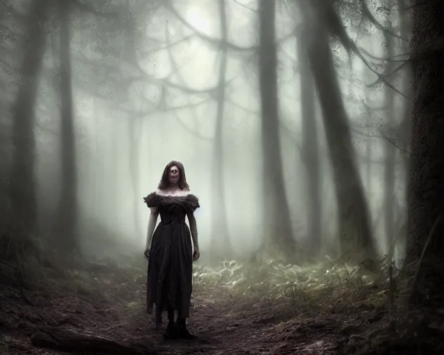 Image similar to 5 5 mm portrait photo of a real life cirila fiona, in a magical forest. dark atmosphere. art by greg rutkowski. highly detailed 8 k. intricate. lifelike. soft light. nikon d 8 5 0.