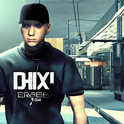 Prompt: Eminem Square Enix 2005 JRPG cinema 4d render, Ray tracing reflection, natural lighting, award winning photography