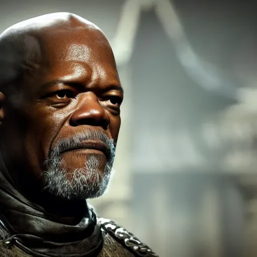 Prompt: a beautiful detailed photograph of samuel jackson in game of thrones fantasy, volumetric lighting, high details