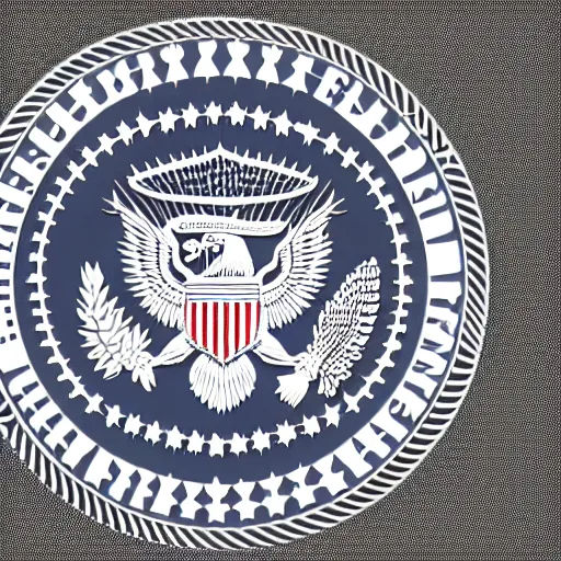 Prompt: wireframe 3 d presidential seal 4 d software