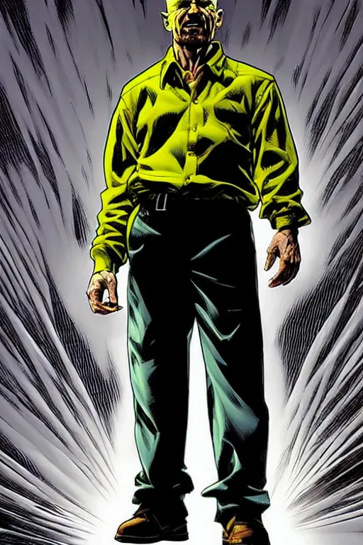 Image similar to character art by mike deodato, walter white, absolute chad