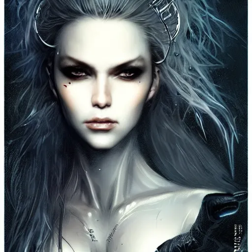 Image similar to kerli koiv the craft, darkwave, darksynth character portrait, sharp, digital matte painting, art by luis royo, greg rutkowski, wlop, dramatic lighting, trending on artstation