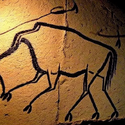 Image similar to great beast, paleolithic cave art