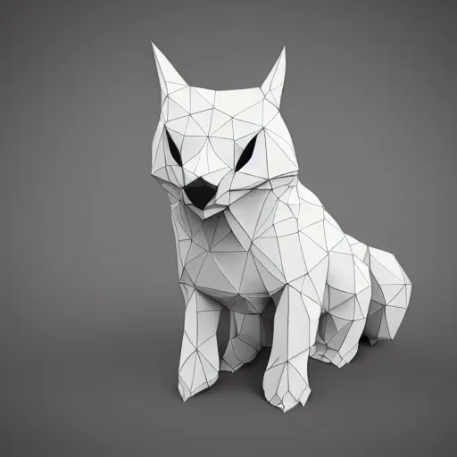 Image similar to low poly 3 d render of cute animals