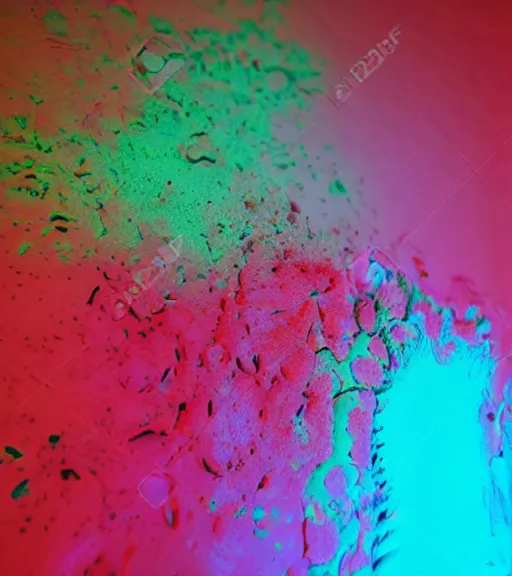 Image similar to mold corrosion abstract 3 d sculpture red purple green dark blue yellow cinematic lighting, highly detailed 8 k