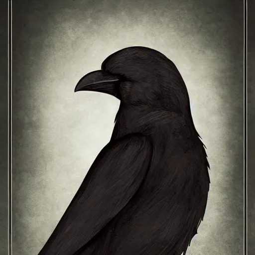 Prompt: a crow that is a corvid fighter monk, dungeons and dragon, portrait