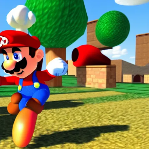 Image similar to Xavi Hernandez as mario in super mario 64