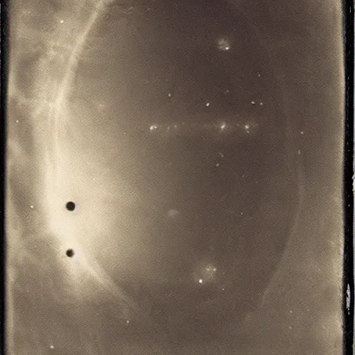 Image similar to Liminal space in outer space, daguerreotype