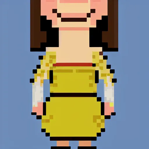 Prompt: Pixel art of Tina Balcher from Bob's Burgers