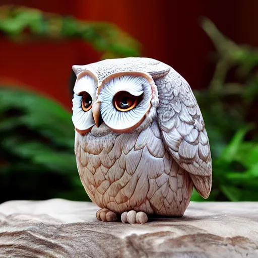 Prompt: realistic full body marble carving of chibi cute owl, highly detailed, intricate details, 3D-Coat design, Toon Boom render