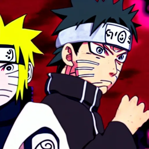 Prompt: naruto using sharingan for the first time, anime,