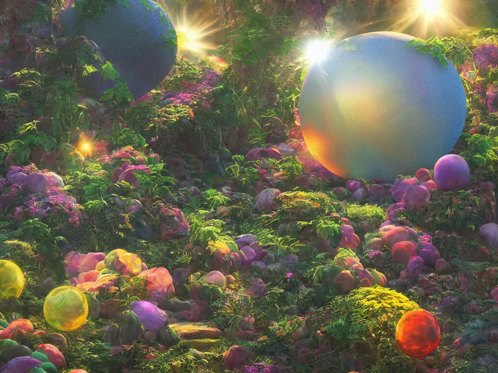 Image similar to sunlight study, the universe is a spheroid region 7 0 5 meters in diameter, art nouveau, kauai, by rachel ruysch and ( ( ( ( ( lisa frank ) ) ) ) ), 8 k, sharp focus, octane render