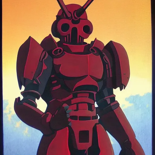Image similar to the doomslayer, art by studio ghibli symmetry!!
