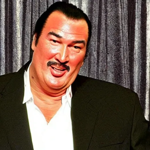 Prompt: Steven Seagal being very happy