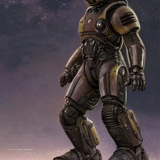 Prompt: movie : the expanse martian goliath black power armor, anthropomorphic shiba inu, realistic scifi, portrait art by donato giancola and greg rutkowski, realistic face, digital art, artstation, fandomt symmetry