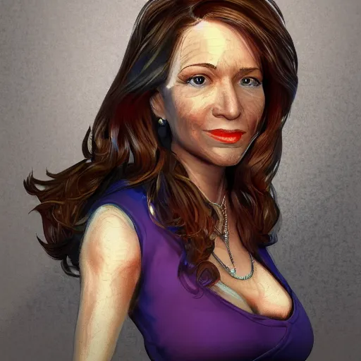 Image similar to maci holloway, first woman elected as president in usa, cold but beautiful, about 3 5 years old, highly detailed,, artstation hd, deviantart, by artgem