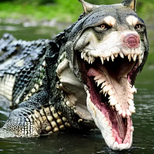 Image similar to Photomorph that fuses a crocodile with a wolf