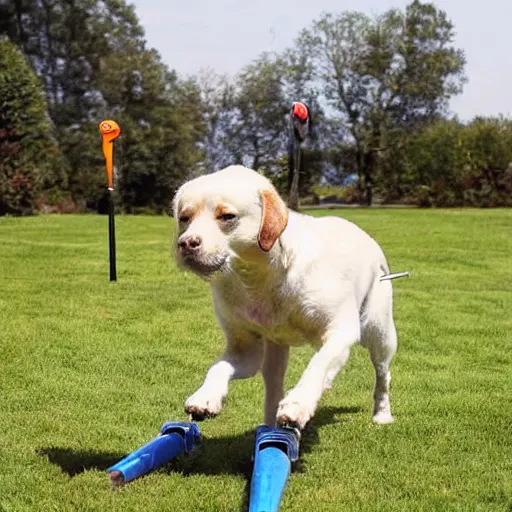 Prompt: dog on a pogo stick