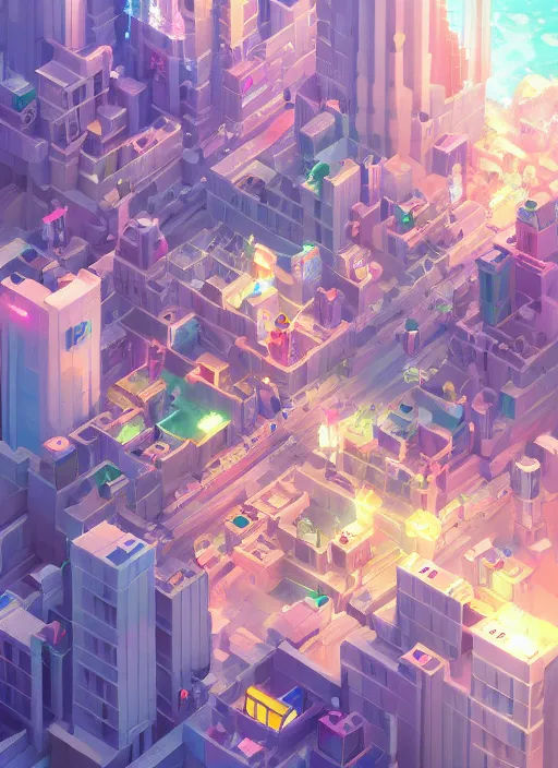 Prompt: sparkling pastel cute voxel art of a city, Tokyo, behance, artstation, cute, Japanese, 3d render, unity, beautiful lighting, extremely beautiful, very beautiful award winning art Huang Guangjian and Gil Elvgren and Sachin Teng , Greg Manchess