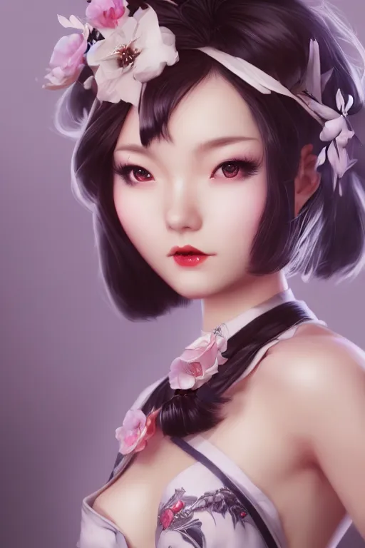 Prompt: a pin up and beautiful fashion and dreamlke japan girl, charming, art by artgerm & jeehyung lee & wlop, hyperdetailed, 8 k realistic, symmetrical, frostbite 3 engine, cryengine, dof, trending on artstation, wallpaper
