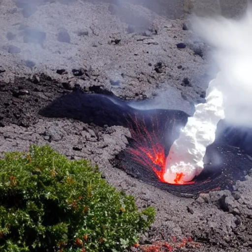 Image similar to there is a volcano erupting from my kitchen sink with streams of lava flowing out from it