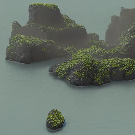 Prompt: myst island, 3d render, original, photorealistic